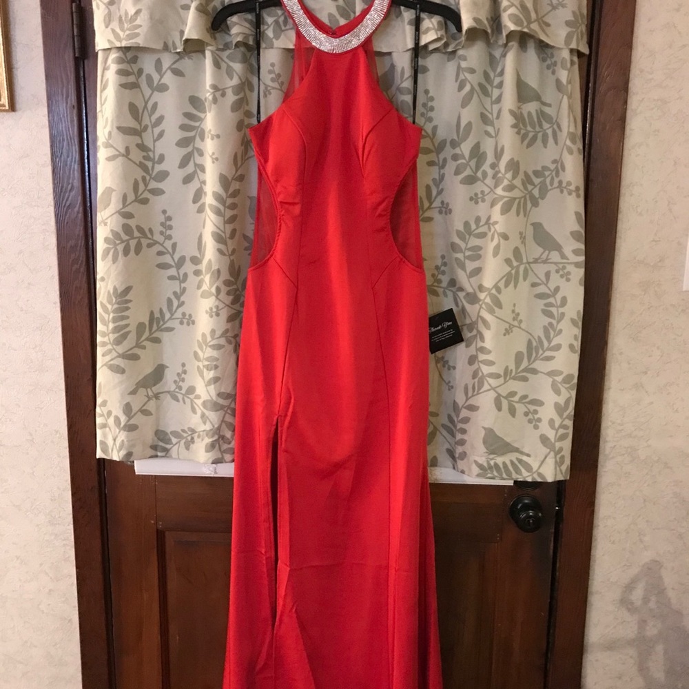 Long red dress
